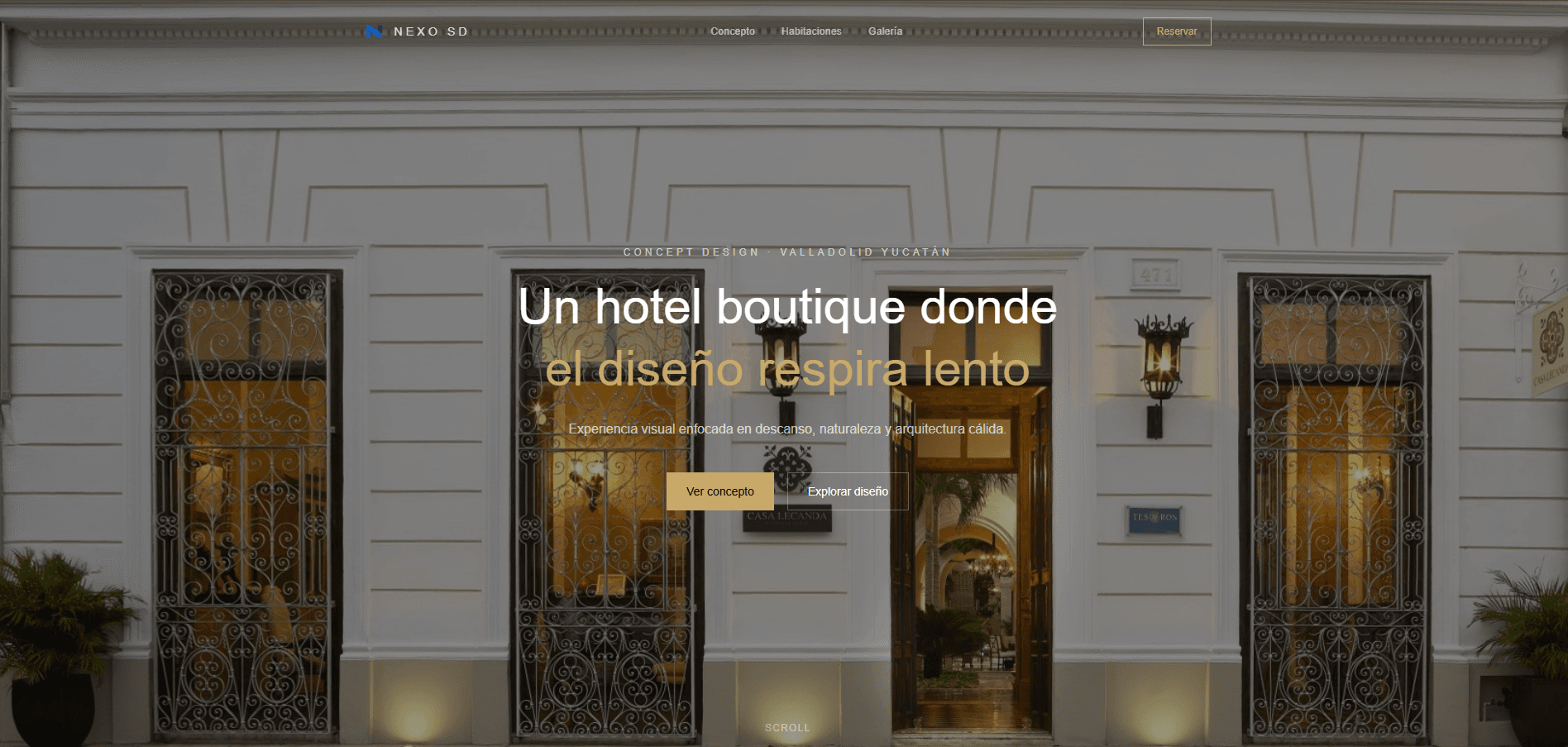 Hotel Boutique Valladolid — Landing Premium, proyecto desarrollado por NEXO SD